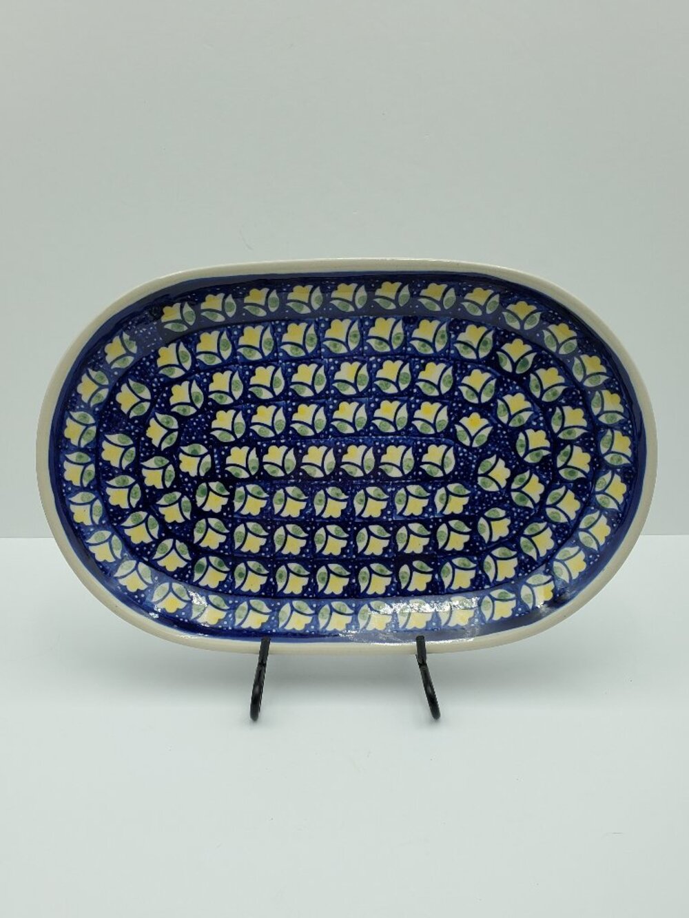 Polish Pottery Manufaktura Yellow Tulips Platter Yellow Flowers Serving Plate